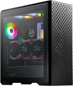 XPG DEFENDERPRO Tempered Glass computer case Black + RGB Mid Tower Chassis w/ Mesh Front Panel - Kit with x3 included XPG VENTO 120 ARGB fans