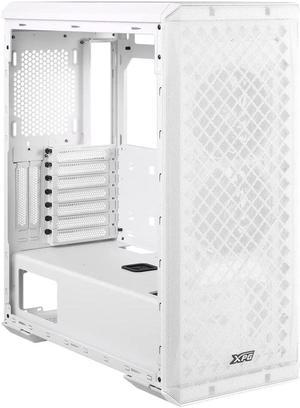 XPG Defender Mid-Tower ATX MESH Front Panel Efficient Airflow Tempered Glass PC Case White with x3 included XPG VENTO 120 fans