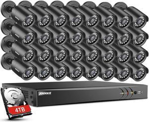 ANNKE 1080P Security Camera System, 32CH High Definition Video Recorder with 4TB Hard Drive and (32) Outdoor Weatherproof CCTV Surveillance Cameras, Night Vision, Motion Detection, Remote Playback