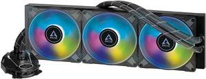 ARCTIC Liquid Freezer II 420 A-RGB - Multi-compatible all-in-one CPU AIO water cooler with A-RGB, efficient PWM-controlled pump, fan speed: 200-1900 RPM, LGA1700 compatible - Black