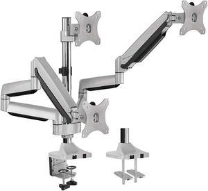 Triple 13"-32" Monitor Arm Desk Mount fits Three Flat/Curved Monitor Full Motion Height Swivel Tilt Rotation Adjustable Monitor Arm - VESA/C-Clamp/Grommet/Cable Management