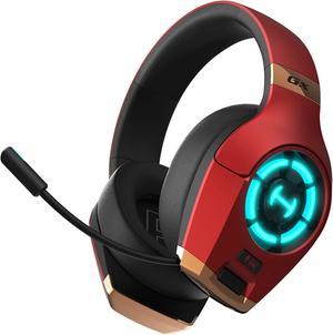 GX Hi-Res Gaming Headset for PS4/ PS5/ PC - Edifier Wired Gaming Headphones with Microphone RGB Lighting - ENC Noise Canceling - 50mm Driver (Red)