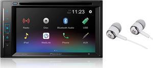 Pioneer Double DIN 6.2" WVGA Touchscreen Display Bluetooth In-Dash DVD/CD AM/FM Front USB Digital Media Car Stereo Receiver, Android Music Pandora and Spotify Support/FREE ALPHASONIK EARBUDS