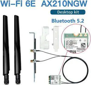 mini M.2 Desktop kit Antennas Set for WiFi 6E Intel AX210NGW Wifi Bluetooth Card