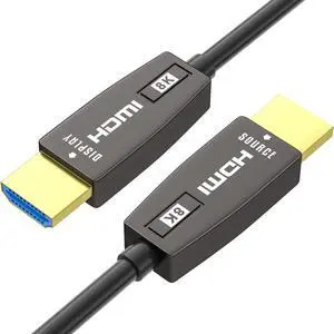 8K HDMI 2.1 Fiber Optic Cable 33FT 4K 120Hz 8K 60Hz Ultra High Speed 48Gbps HDR eARC HDCP2.3, Slim Flexible for RTX3080/3090, Xbox Series X, PS4/5, LG C9/CX, Samsung Q90T, TCL, Sony