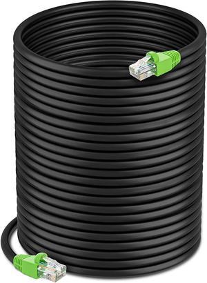 Cat6 Outdoor Ethernet Cable (50 Feet) CCA Copper Clad, Waterproof, Direct Burial, In-Ground, UV Jacket, POE, Network, Internet, Cat 6, Cat6 Cable - 50ft