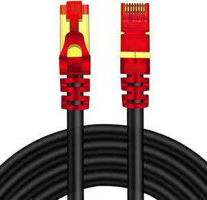 Outdoor CAT 7 Ethernet Cable 80 ft,Yeung Qee CAT7 ethernet Cable RJ45 LAN Cable Gigabit Network Patch Cord SSTP Waterproof Direct Burial for Modem, Router, Patch Panel, PC,Laptop(80FT/25m)