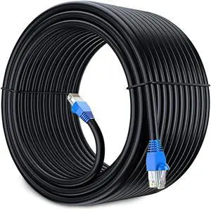 CAT5e Outdoor Waterproof Ethernet Cable with 24AWG RJ45 Plugs 350MHz Direct Burial Network Internet Cable for Data LAN Routers Modems Black 250 ft CAT5e Outdoor Waterproof Ethernet Cable with 24AWG RJ45 Plugs 350MHz Direct Burial Network Internet Cable for Data LAN Routers Modems Black 250 ft
