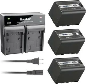 Kastar Battery AC Rapid Charger for AG-VBR59 AG-B23 Panasonic AG-DVX200EJ Camera (3 X Battery)