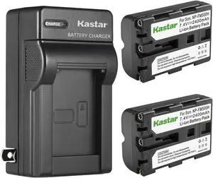 Kastar Battery AC Wall Charger for Sony NP-FM500H & DSLR-A100 Alpha A100 Camera 2 X battery