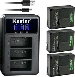 Kastar Battery Triple Charger for GoPro AHDBT-302 HD HERO3 Hero 3 Hero 3+ Hero3+ 3 X battery