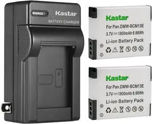 Kastar Battery Wall Charger for Panasonic DMW-BCM13 DMW-BCM13E DMW-BCM13PP 2 X battery
