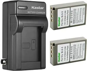 Kastar Battery AC Wall Charger for Olympus BLS-5 & Olympus E-620 E620 Camera 2 X battery