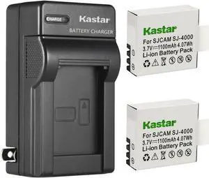 Kastar Battery AC Wall Charger for Eken PG1050 & Evolveo Sportcam A8 Camera