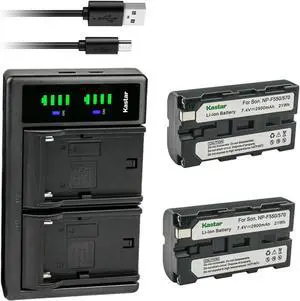Kastar Battery LCD Dual Charger for Sony NP-F330 NP-F530 NP-F550 NP-F750 NP-F770