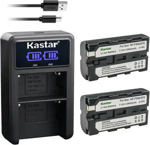 Kastar Battery LCD Dual Charger for Sony NP-F570 & CCD-TR845 CCD-TR913 CCD-TR940