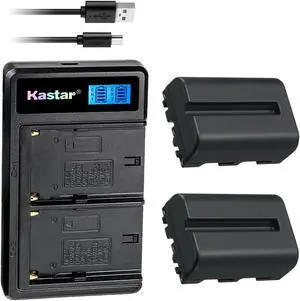 Kastar Battery LCD Dual Charger for Sony NP-FM500H Sony Alpha a65 SLT-A65 Camera