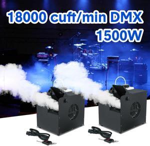 2PCS 1500W Haze Machine DMX DJ Remote Low Profile Stage Smoke Fog Effect Fogger
