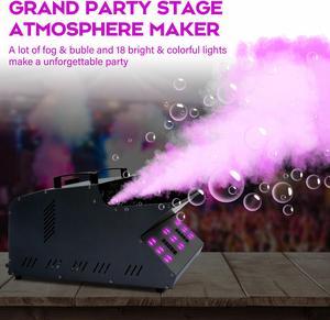 3000W Smoke Fog Bubble Machine RGB LED DJ Light DMX Stage Bubble Blower Fogger