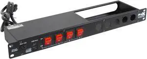 ProX X-PC4XLR-USB 1U 15Amp Circuit 4CH Switch Panel W-2 USB and 5 Punched Space