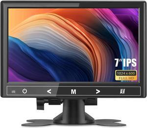 7 inch Small HDMI Monitor, 1024x600 Resolution Small 1080P Portable IPS Monitor with Remote Control with Built-in Dual Speakers HDMI VGA Input for Gaming CCTV Raspberry Pi PC (7 inch IPS)