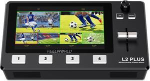 L2 Plus Multi Camera Video Mixer Switcher with 5.5 inch LCD Touch Screen PTZ Controller Chroma Key 4 HDMI Inputs USB3.0 Output Format Real Time Production Live Streaming Built in Cooler