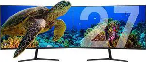 2 Pack , AirFrame 27 Inch Ultra Slim Bezel Desktop Monitor, FHD IPS LED 1920 x 1080p, 75 Hertz, 5 Milliseconds, VESA Mounting, Tilt Adjustment, HDMI and VGA for Home and Office Use, 2 Pack