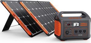 Solar Generator 1000, Explorer 1000 and 2X SolarSaga 100W with 3x110V/1000W AC Outlets, Solar Mobile Lithium Battery Pack for Outdoor RV/Van Camping, Emergency