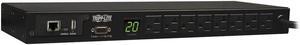 Tripp Lite 1.9kW Single-Phase Monitored PDU, 120V Outlets (8 5-15/20R), L5-20P/5-20P Adapter, 12 ft. Cord, 1U Rack-Mount, LX Platform Interface, TAA