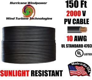 150Ft 10 AWG Gauge PV Wire 1000/2000 Volt Pre-Cut 150 Ft for Solar Installation