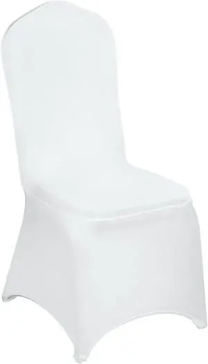 100PCS Spandex Stretch Chair Covers White for Wedding Party Banquet Decoration