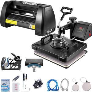 5 in 1 Heat Press 15"x12" + 14" Vinyl Cutter Plotter Printer Sublimation Machine
