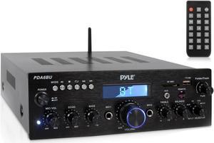 Compact Bluetooth Stereo Amplifier - Desktop Audio Power Amp Receiver with FM