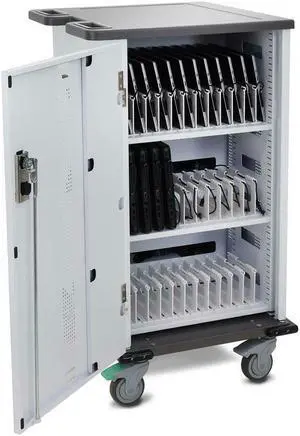 Ergotron YES Basic 13.3" 36 Unit Tablets/Notebooks Charging Cart - Metallic Gray, Polar
