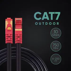 200FT Outdoor CAT7 Patch Cord Shielded 26AWG Ethernet Cable SFTP LAN RJ-45 200FT Lot