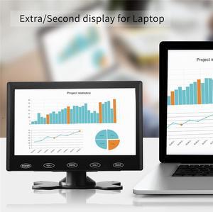 Security Monitor 7 Inch IPS Small HDMI Portable Monitor USB Powered 1024x600 HD AV VGA