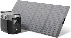 Solar Generator DELTA 1260Wh with 160W Solar Panel, 6 X 1800W (3300W Surge) AC Outlets, Portable Power Station for Outdoors Camping RV High-Power Appliances Emergency