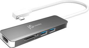 j5create 5 in 1 Compact USB-C Hub, Type C Adapter with 4K HDMI, 2 USB 3.0 Ports, SD and microSD Card Reader, for MacBook Pro, MacBook Air, XPS, Chromebook, and Other USB C Windows Laptops