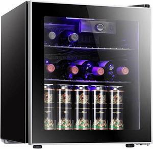 Wine Cooler/Cabinet,Small Beverage Refrigerator,17 Bottles,Beer Bar Fridge,Black