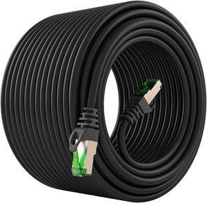 Cat7 Outdoor Ethernet Cable (200ft) SFTP Shielded Foil Twisted Pair, Pure Copper, LLDPE, Waterproof, Direct Burial, In-Ground, UV Resistant, POE, Network, LAN, Internet, Cat 7-200 Feet Cat7 Outdoor Ethernet Cable (200ft) SFTP Shielded Foil Twisted Pair, Pure Copper, LLDPE, Waterproof, Direct Burial, In-Ground, UV Resistant, POE, Network, LAN, Internet, Cat 7-200 Feet