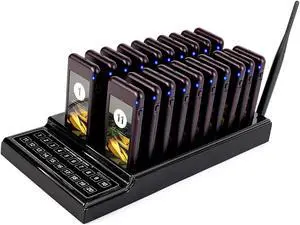 Retekess T111 Pager System, Social Distancing Buzzer, Pagers for Restaurants, 500m Long Distance, 3 Prompt Modes, 20 Pagers for Coffee Shop, Food Truck,Church,Clinic