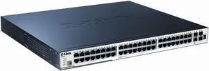 D-Link DGS-3120-48PC xStack 48 port L3 Managed PoE Gigabit Network Switch with 44x 10/100/1000BASE-T PoE ports, 4x 10/100/1000BASE-T/SFP Combo ports, 370W PoE Budget