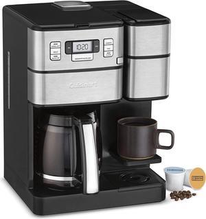 Cuisinart Coffee Center Grind and Brew Plus, Built-in Coffee Grinder, Coffeemaker and Single-Serve Brewer with 6oz, 8oz and 10oz Serving Size, Black/Silver - SS-GB1