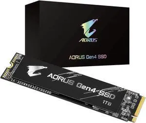 Gigabyte AORUS NVMe Gen4 M.2 1TB PCI-Express 4.0 Interface High Performance Gaming, 3D TLC NAND, External DDR Cache Buffer, SSD