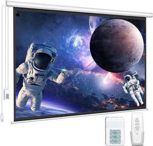 Motorized Projector Screen - 16:9 4K 3D HD 100 inch Electric Projector Screen Pull Down with Wireless Remote Control, Wall/Ceiling Mounted Video Projection Screens for Indoor & Outdoor