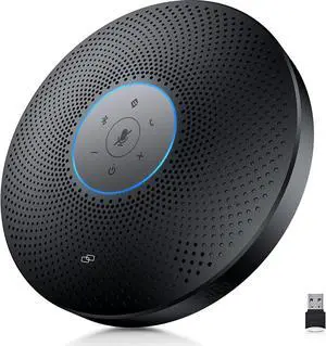 Bluetooth Speakerphone - Max 48kHz Professional 4 HD Mics Conference Speaker up to 15 People, VOICEIA Noise Reduction & Enhanced 360° Voice Pickup, USB Dongle Daisy Chain For Home Office Gray Bluetooth Speakerphone - Max 48kHz Professional 4 HD Mics Conference Speaker up to 15 People, VOICEIA Noise Reduction & Enhanced 360° Voice Pickup, USB Dongle Daisy Chain For Home Office Gray