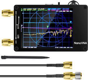 10KHz-1.5Ghz Vector Network Analyzer Kit,SEESII MF HF VHF UHF Antenna Analyzer Measuring S Parameters, Voltage Standing Wave Ratio, Phase, Delay, Smith Chart with 2.8" Touch Screen