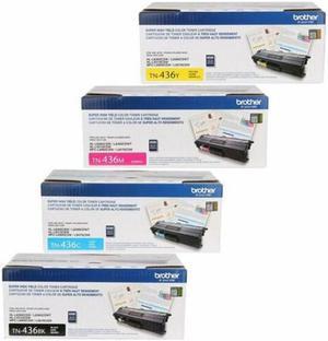 Brother TN436 Extra High Yield Black, Cyan, Magenta, Yellow, Toner Cartridge,4PK