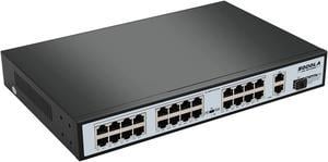 24 Port Gigabit PoE Switch Unmanaged, 24 Port PoE+@320W, 2 Gigabit Uplink  Ports, NICGIGA 26 Port Gigabit Network Power Over Ethernet Switch, VLAN