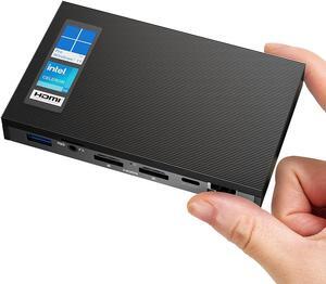 Fanless Mini PC Windows 11 Pro Celeron N5105 Small Desktop Computer 8G LPDDR4 128G ROM Micro Form Factor PC Support WiFi 6,BT 5.2,Gigabit Ethernet,Dual 4K HDMI for Office/Home/Business